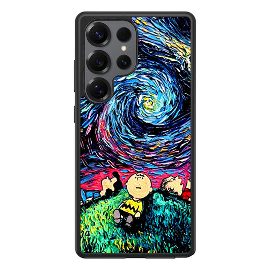 Peanuts At Starry Night Samsung Galaxy S25 Ultra Case