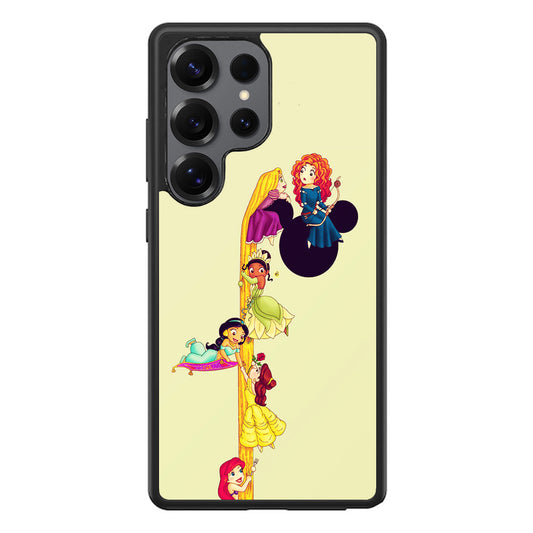 Princesses Climbing Rapunzel's Hair Samsung Galaxy S25 Ultra Case