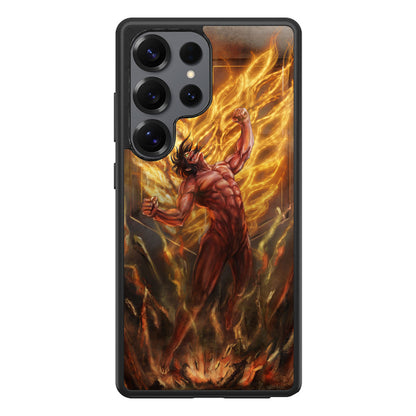 Attack Titan On Fire Samsung Galaxy S25 Ultra Case