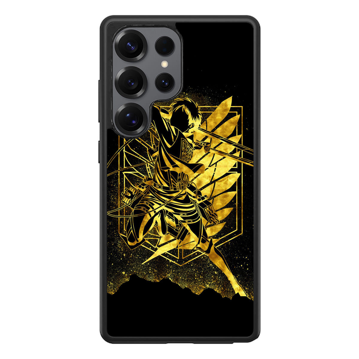 Eren Yeager Attack on Titan Gold Silhoutte Samsung Galaxy S25 Ultra Case