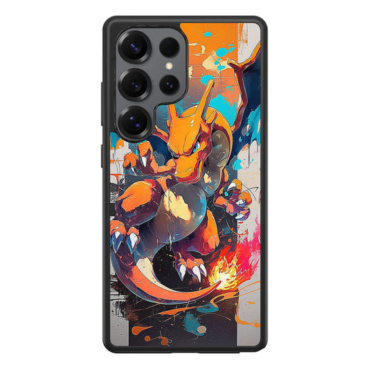 Charizard Inferno on Canvas Samsung Galaxy S25 Ultra Case
