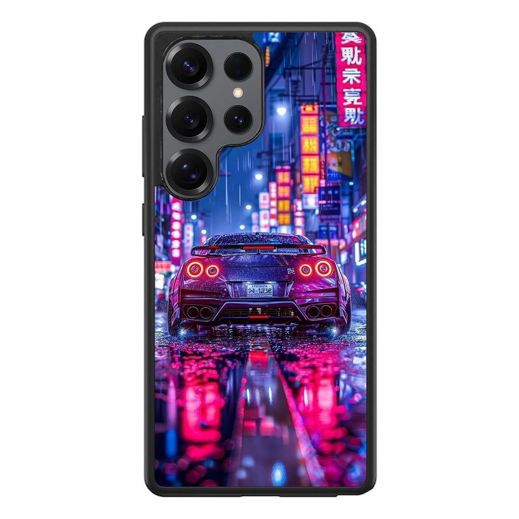 Neon Midnight Drift Tokyo Rain Samsung Galaxy S25 Ultra Case