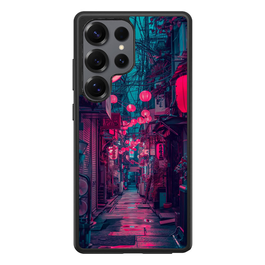 Neon Veins of the Night Market Samsung Galaxy S25 Ultra Case
