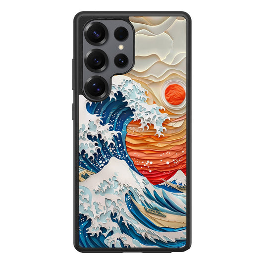 The Great Wave Off Paper Art Samsung Galaxy S25 Ultra Case