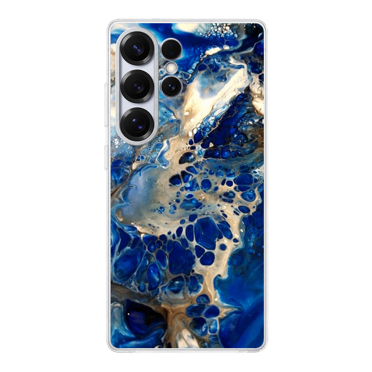 Abstract Golden Blue Paint Art Samsung Galaxy S25 Ultra Case