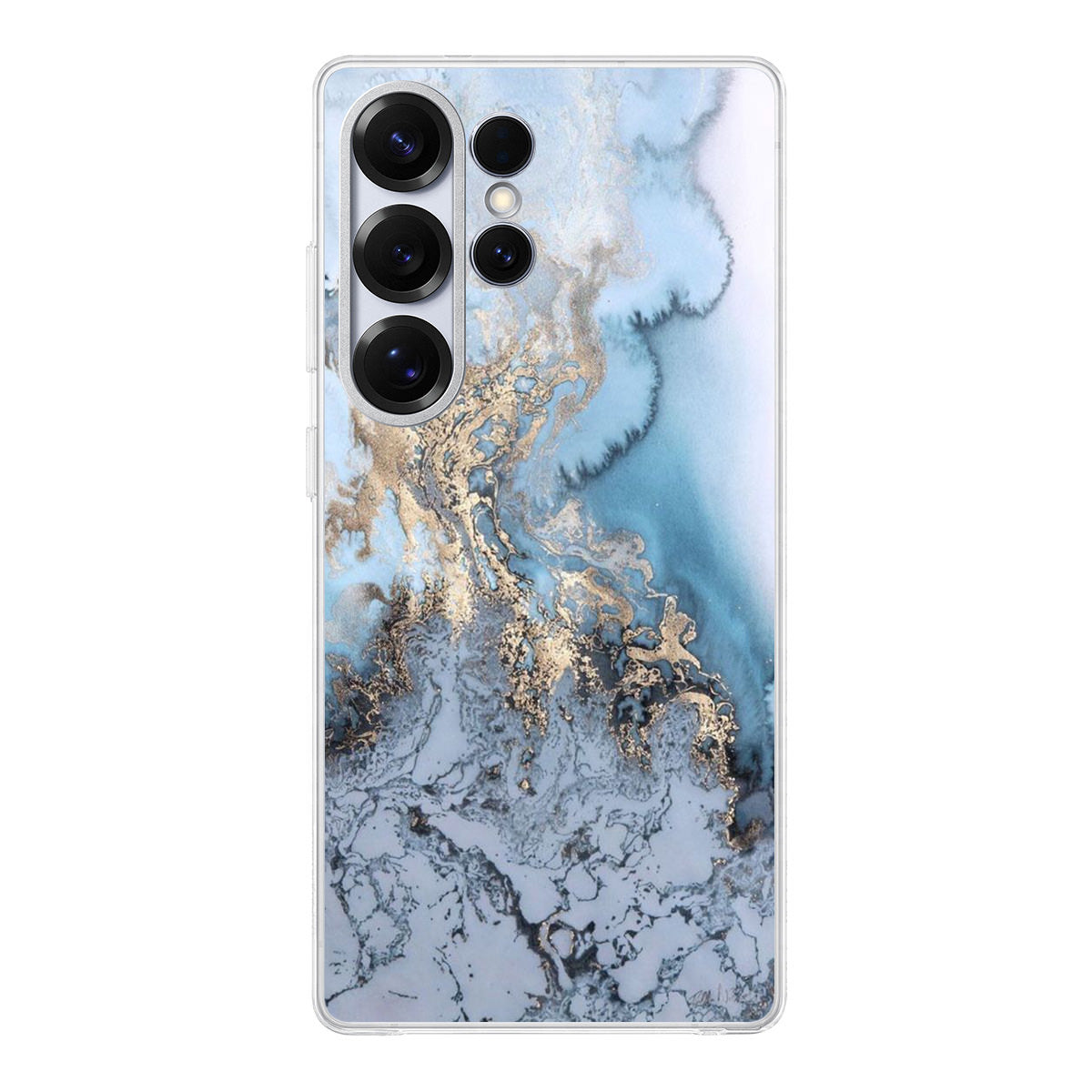 Golden Azure Marble Samsung Galaxy S25 Ultra Case