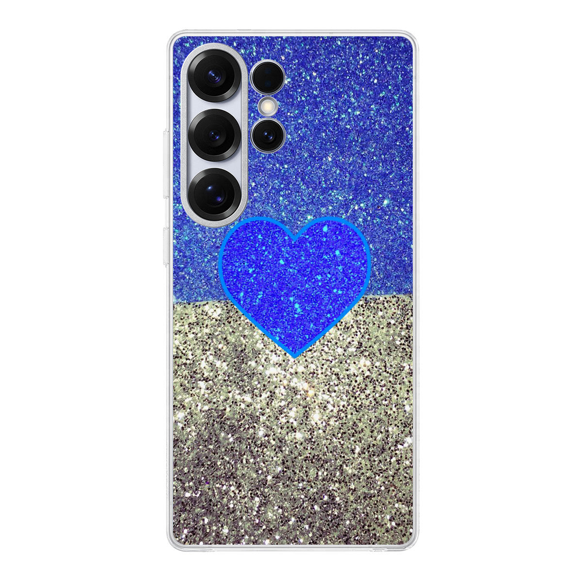 Love Glitter Blue and Grey Samsung Galaxy S25 Ultra Case