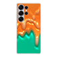 Orange Paint Dripping Samsung Galaxy S25 Ultra Case