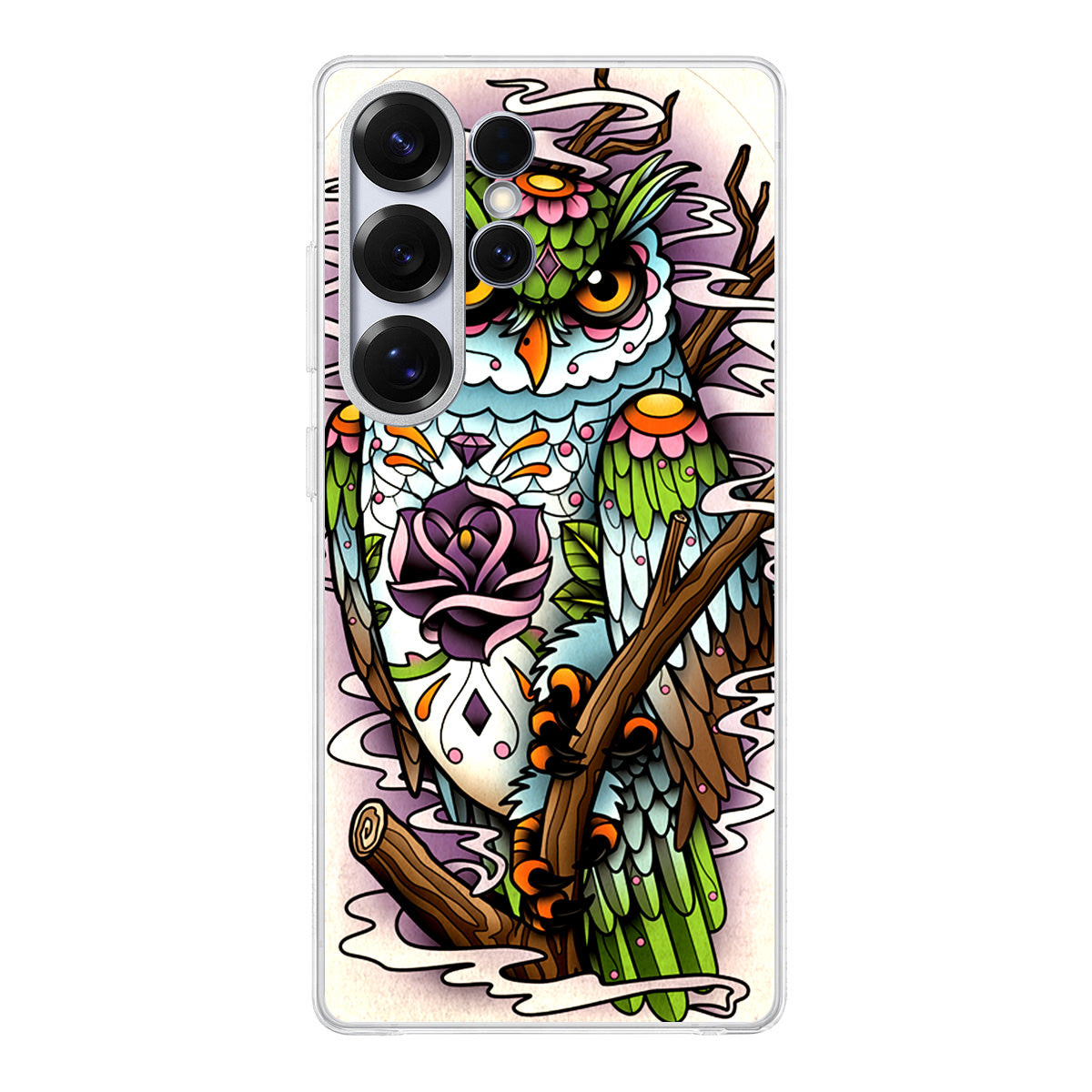 Sugar Skull Owl Tattoo Samsung Galaxy S25 Ultra Case