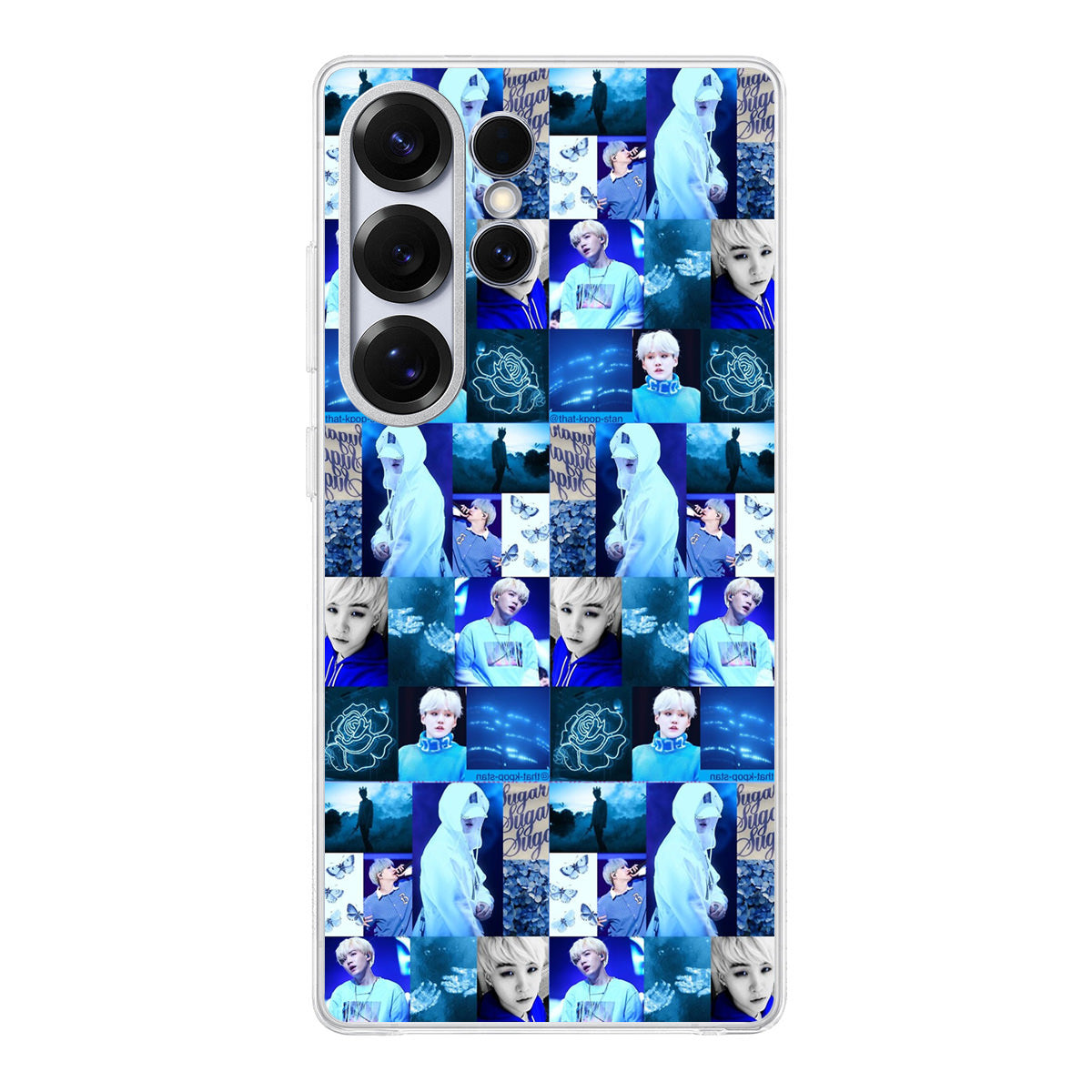 BTS Suga Blue Aesthetic Collage Samsung Galaxy S25 Ultra Case