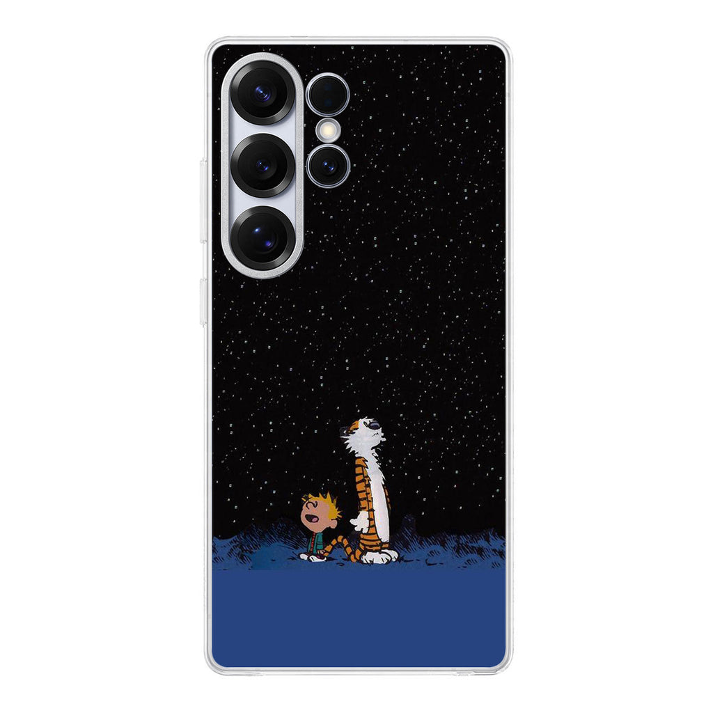 Calvin and Hobbes Space Samsung Galaxy S25 Ultra Case