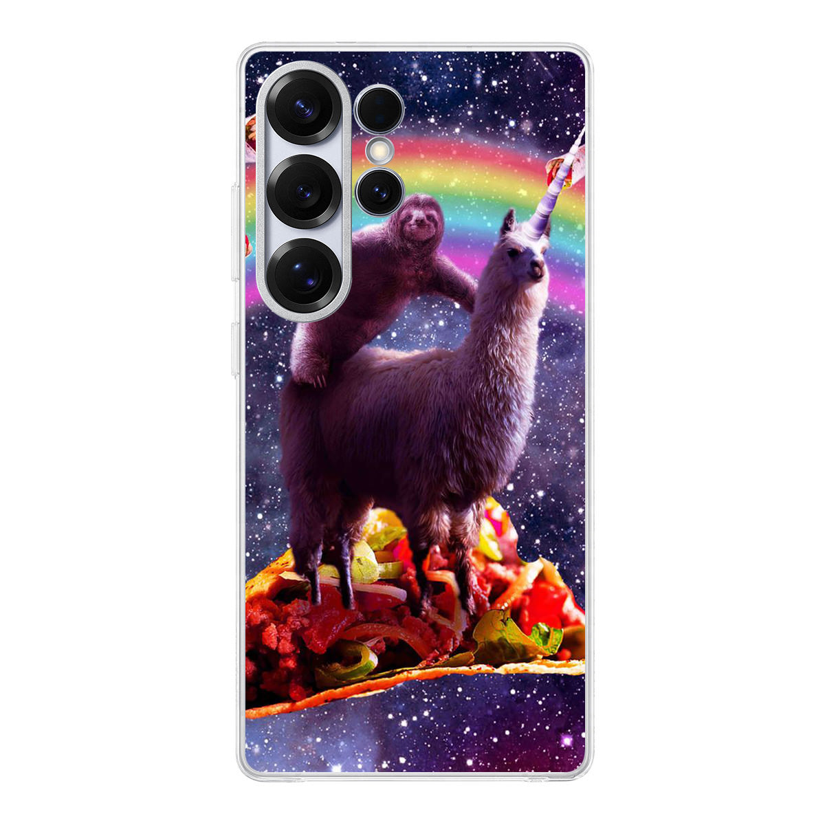 LLama And Sloth On Space Samsung Galaxy S25 Ultra Case