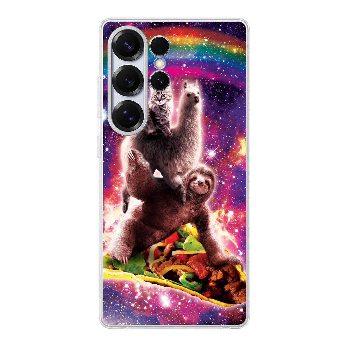 LLama Sloth And Cat Playing Together Samsung Galaxy S25 Ultra Case