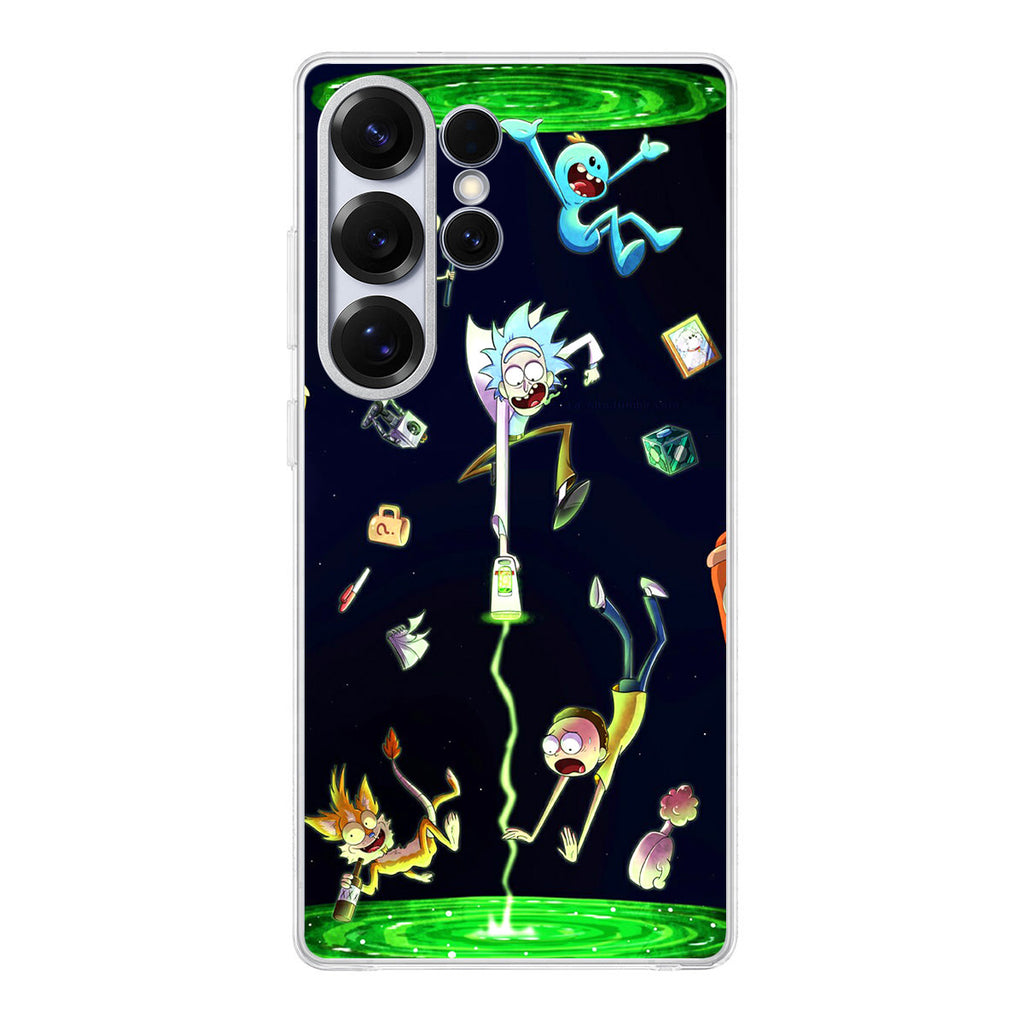 Rick And Morty Portal Fall Samsung Galaxy S25 Ultra Case