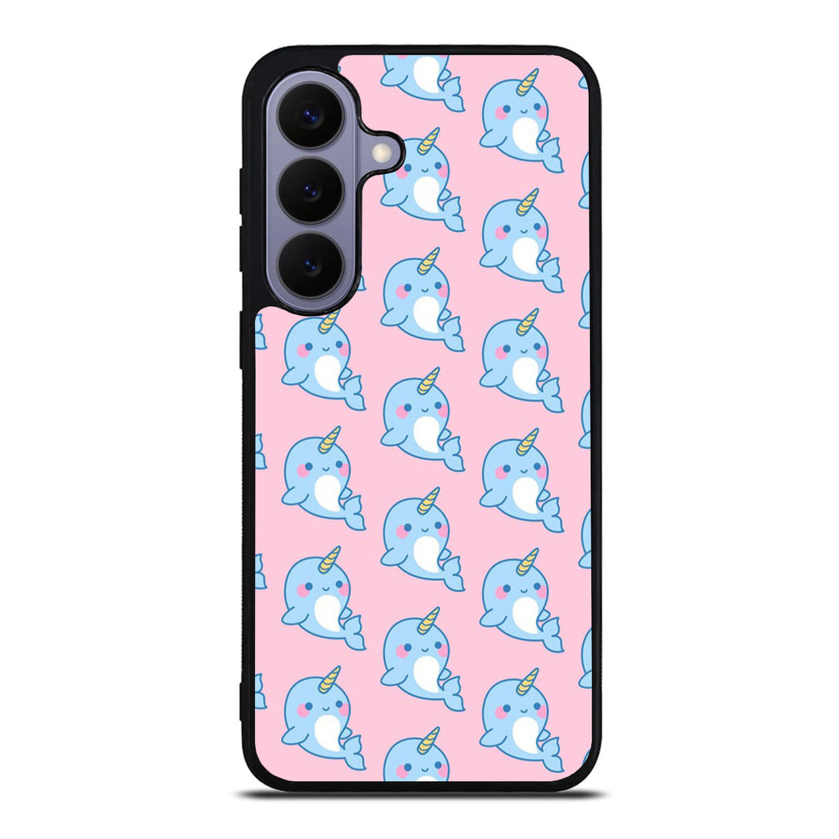 Horned Whales Pattern Samsung Galaxy S26 FE Case