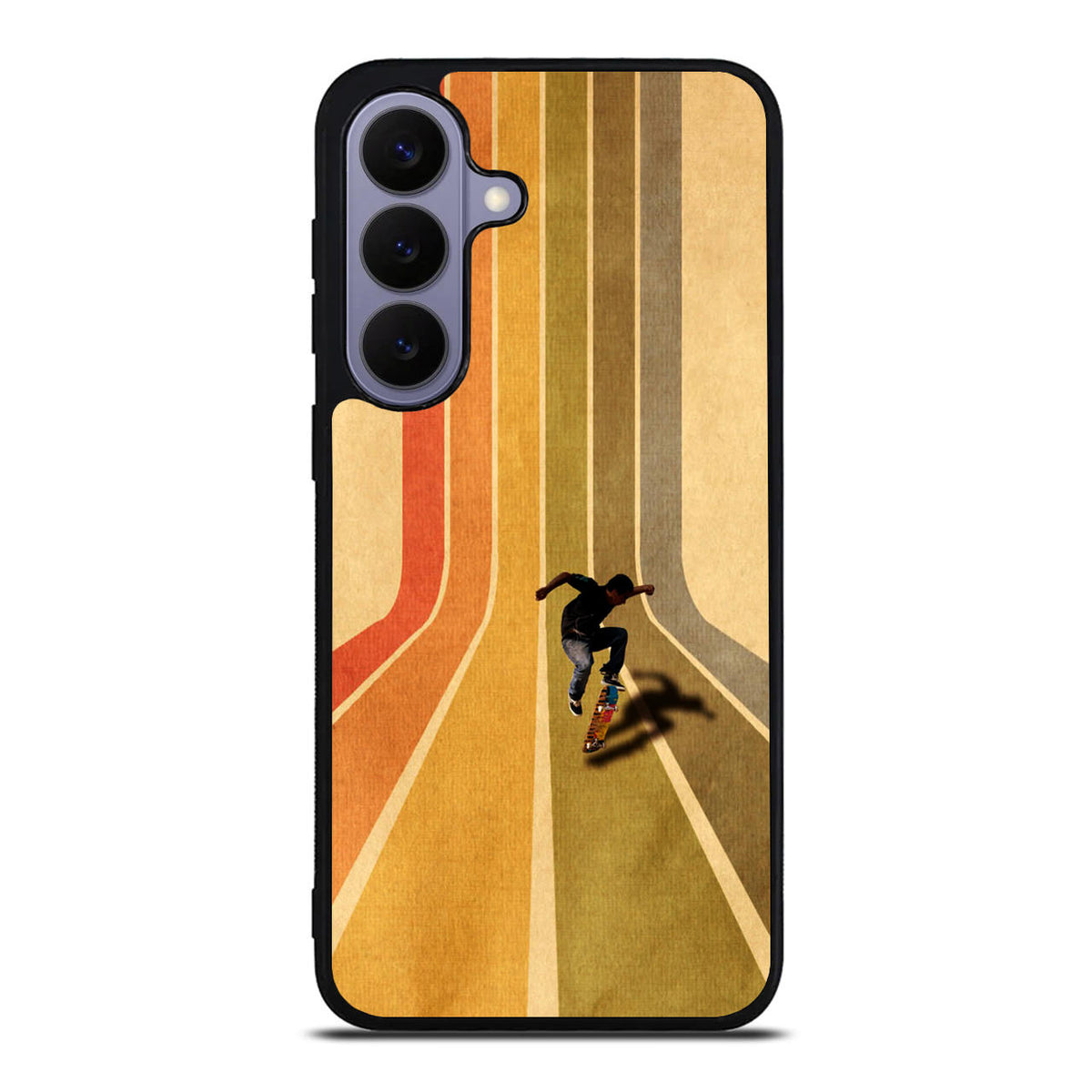 Vintage Skateboard On Colorful Stipe Runway Samsung Galaxy S26 FE Case