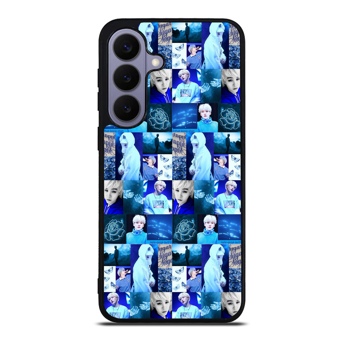 BTS Suga Blue Aesthetic Collage Samsung Galaxy S26 FE Case