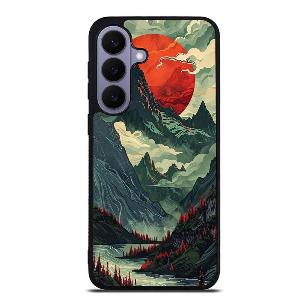 Crimson Moon Over Silent Peaks Samsung Galaxy S26 / S26 Plus Case