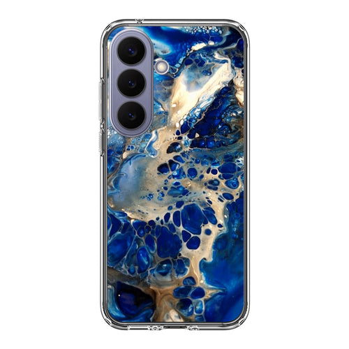 Abstract Golden Blue Paint Art Samsung Galaxy S26 / S26 Plus Case