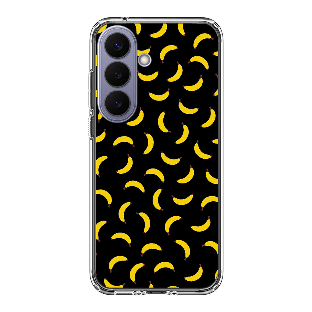Bananas Fruit Pattern Black Samsung Galaxy S26 / S26 Plus Case