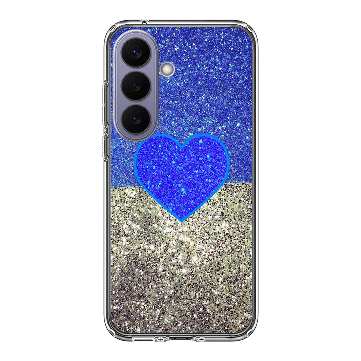 Love Glitter Blue and Grey Samsung Galaxy S26 FE Case
