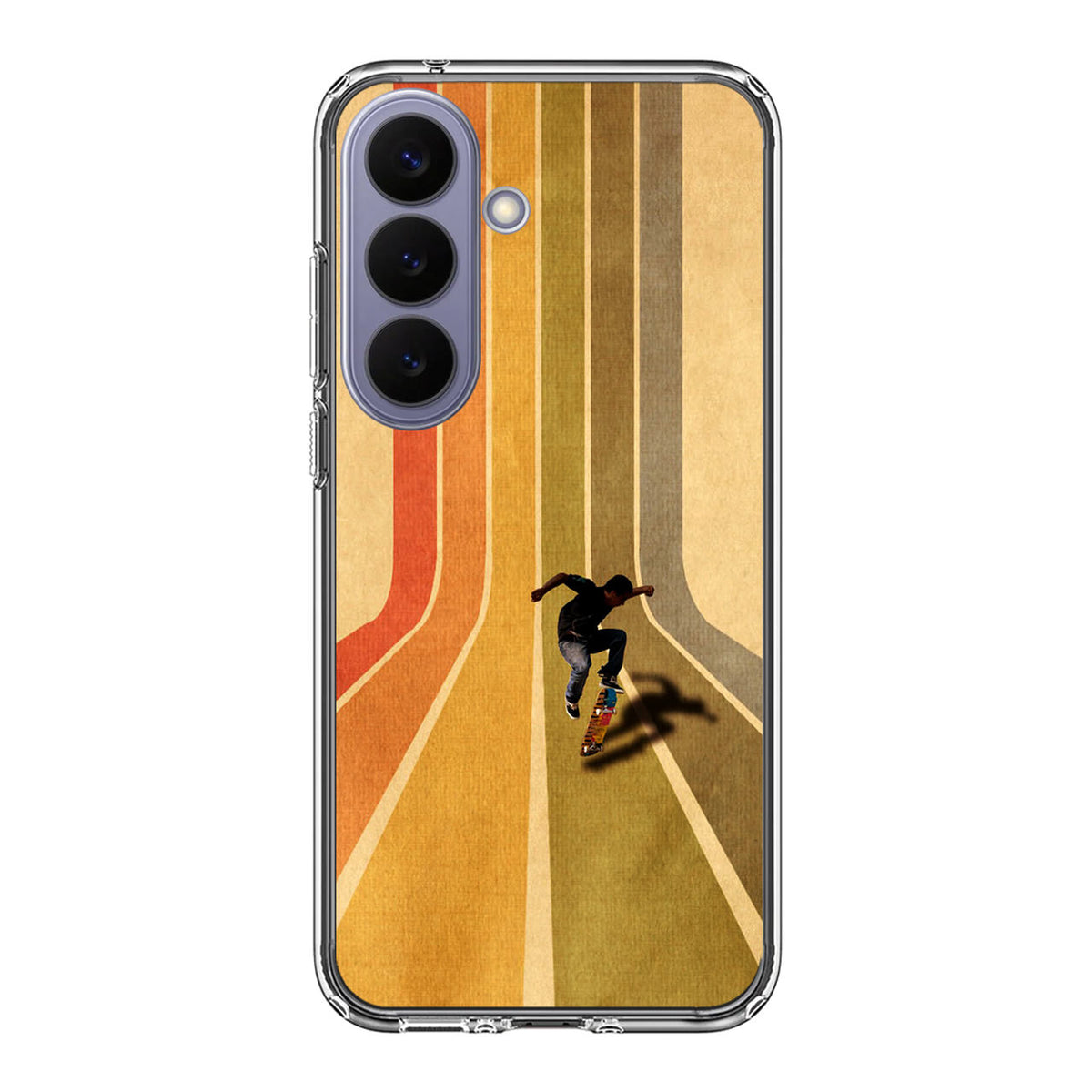 Vintage Skateboard On Colorful Stipe Runway Samsung Galaxy S26 FE Case