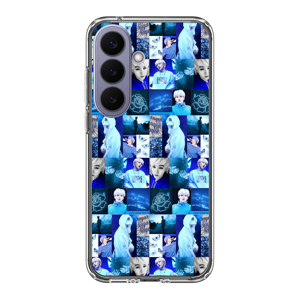 BTS Suga Blue Aesthetic Collage Samsung Galaxy S26 / S26 Plus Case