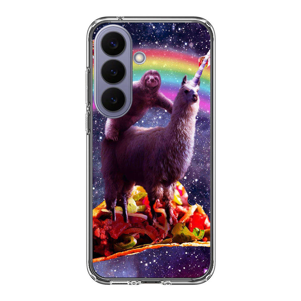LLama And Sloth On Space Samsung Galaxy S26 / S26 Plus Case