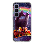 LLama And Sloth On Space Samsung Galaxy S26 / S26 Plus Case