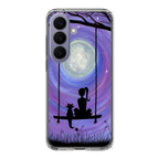 Girl Cat and Moon Samsung Galaxy S26 / S26 Plus Case