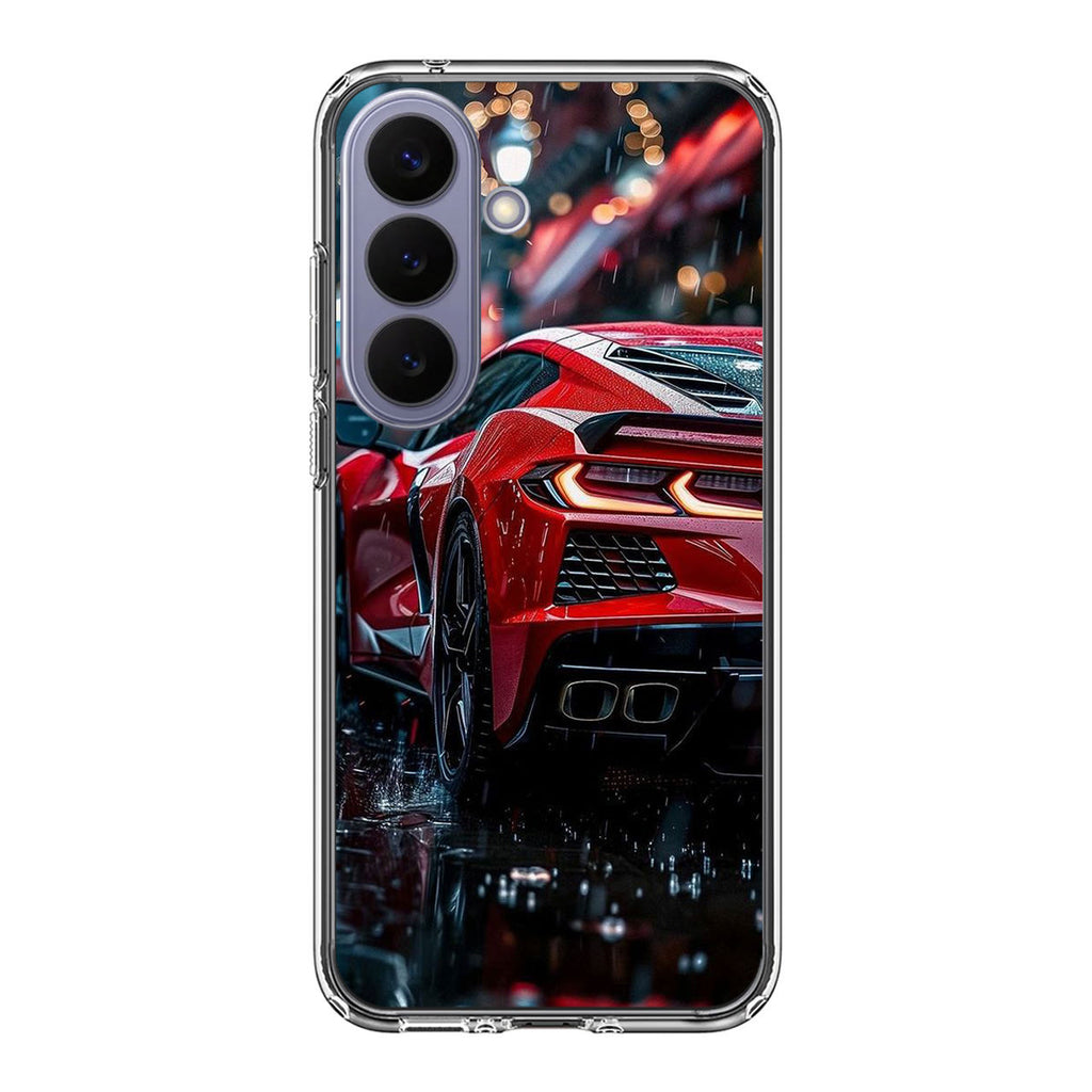 Red Sport Car in the Rain Samsung Galaxy S26 / S26 Plus Case