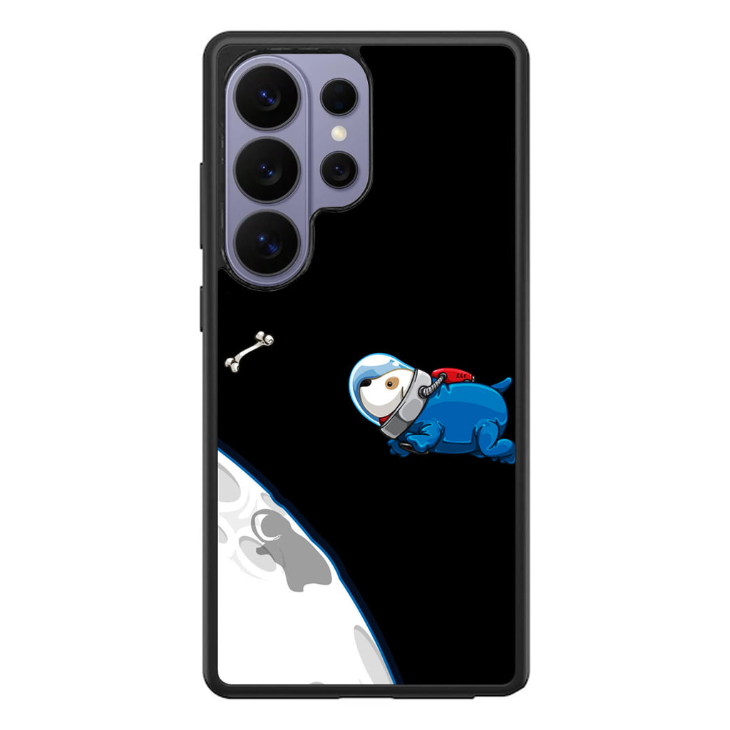 Space Dog Chasing A Bone Samsung Galaxy S26 Ultra Case