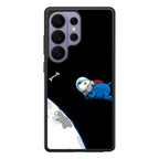 Space Dog Chasing A Bone Samsung Galaxy S26 Ultra Case