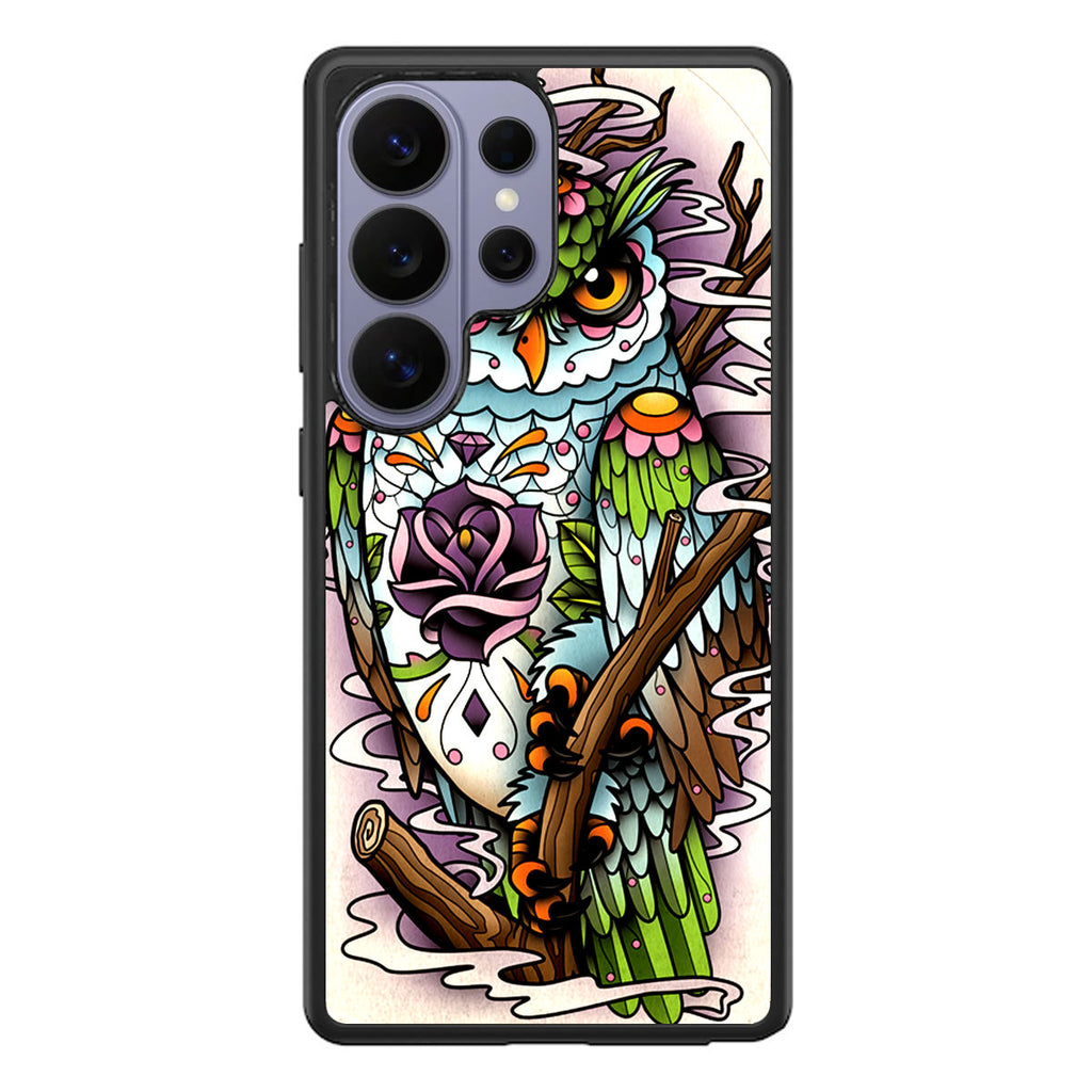 Sugar Skull Owl Tattoo Samsung Galaxy S26 Ultra Case