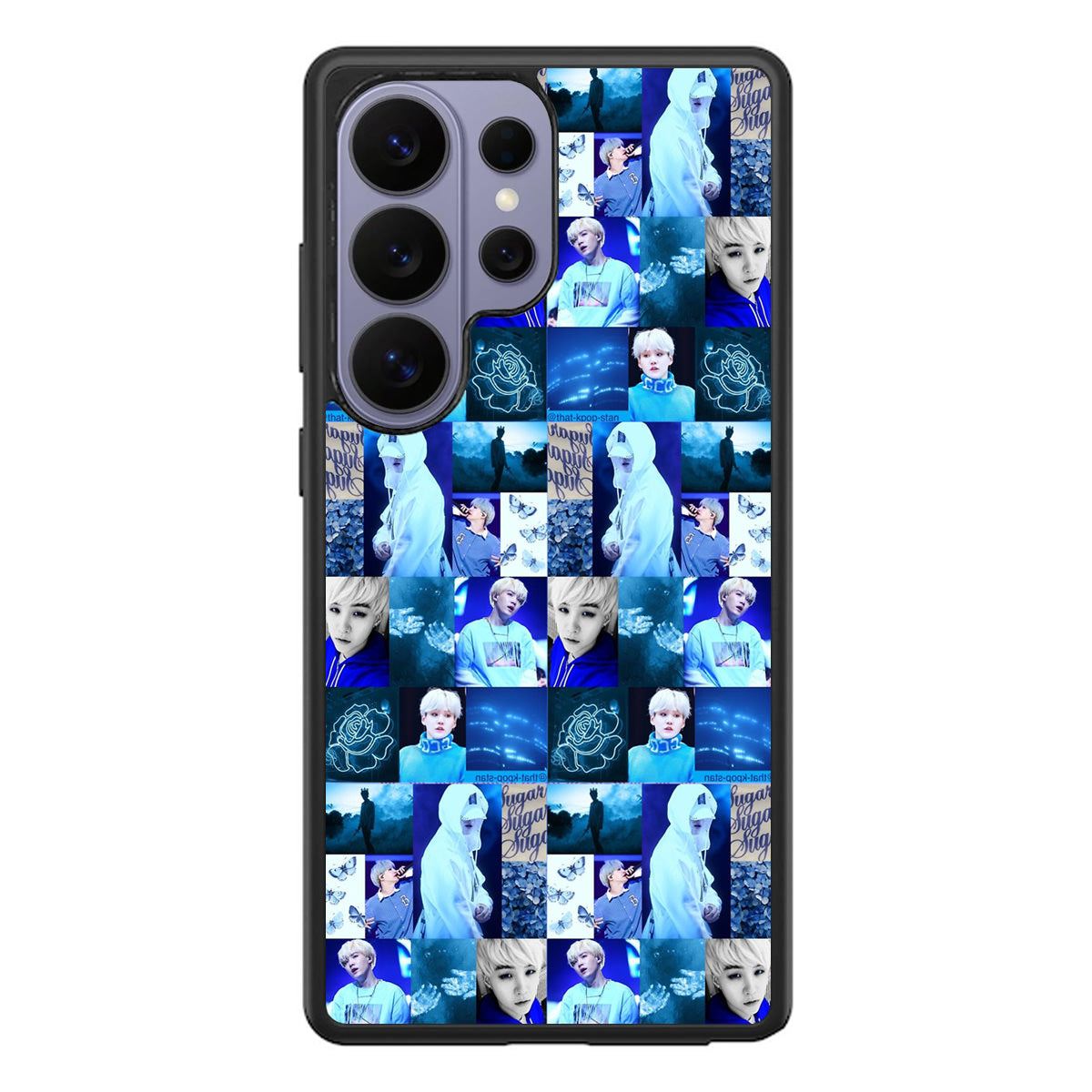 BTS Suga Blue Aesthetic Collage Samsung Galaxy S26 Ultra Case