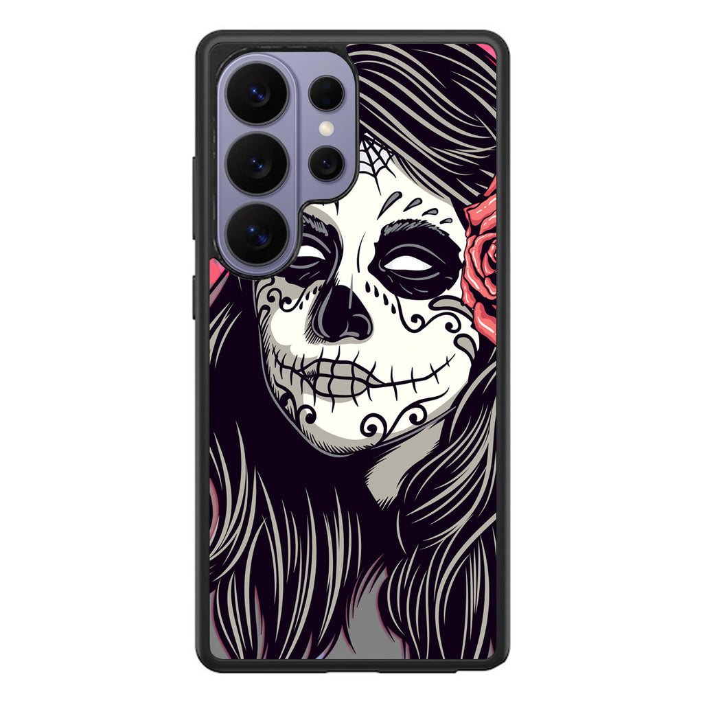 Girl Skull Flower Samsung Galaxy S26 Ultra Case