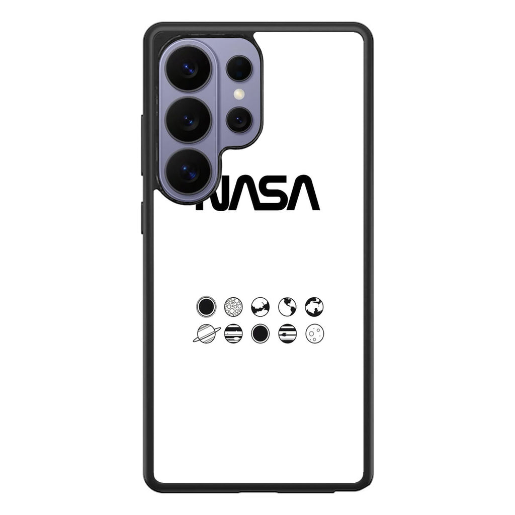 NASA Minimalist White Samsung Galaxy S26 Ultra Case