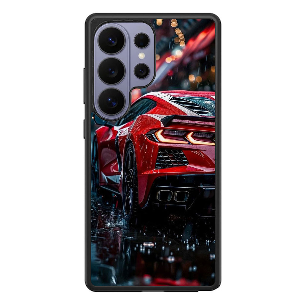 Red Sport Car in the Rain Samsung Galaxy S26 Ultra Case