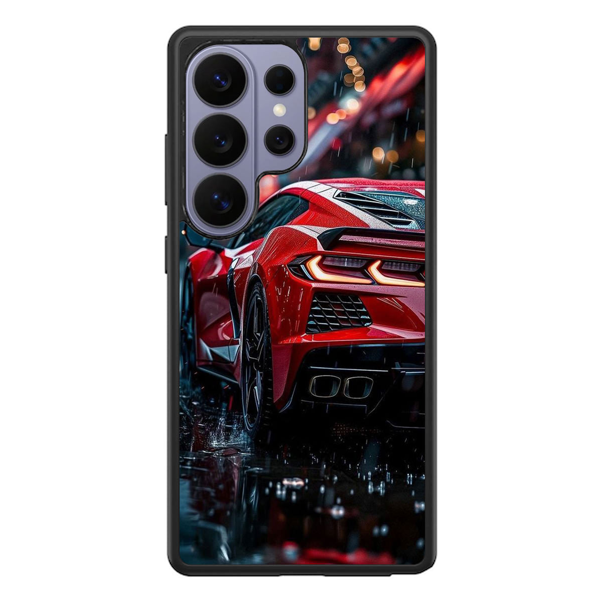 Red Sport Car in the Rain Samsung Galaxy S26 Ultra Case