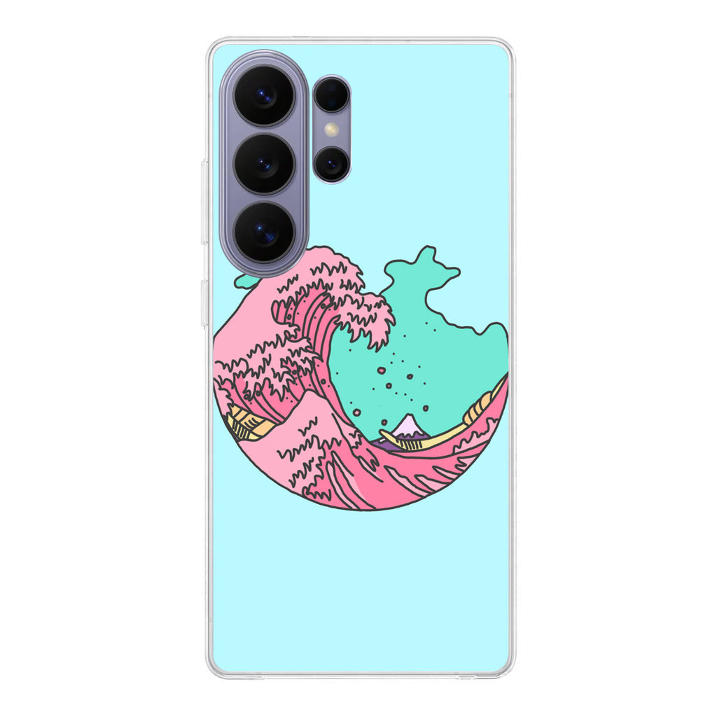Japanese Pastel Wave Samsung Galaxy S26 Ultra Case