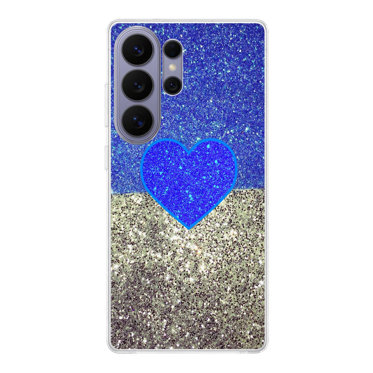 Love Glitter Blue and Grey Samsung Galaxy S26 Ultra Case