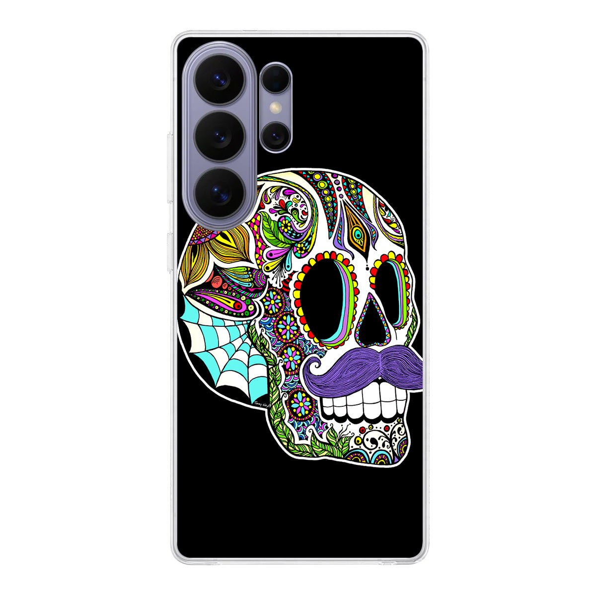 Mustache Sugar Skull Samsung Galaxy S26 Ultra Case