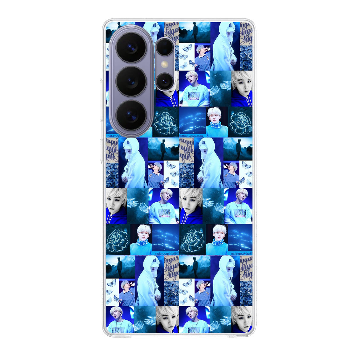 BTS Suga Blue Aesthetic Collage Samsung Galaxy S26 Ultra Case