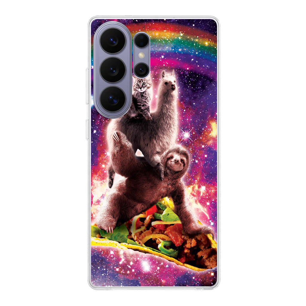 LLama Sloth And Cat Playing Together Samsung Galaxy S26 Ultra Case