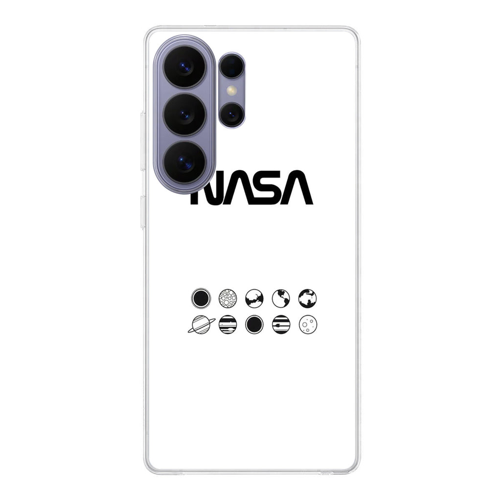 NASA Minimalist White Samsung Galaxy S26 Ultra Case