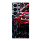 Red Sport Car in the Rain Samsung Galaxy S26 Ultra Case
