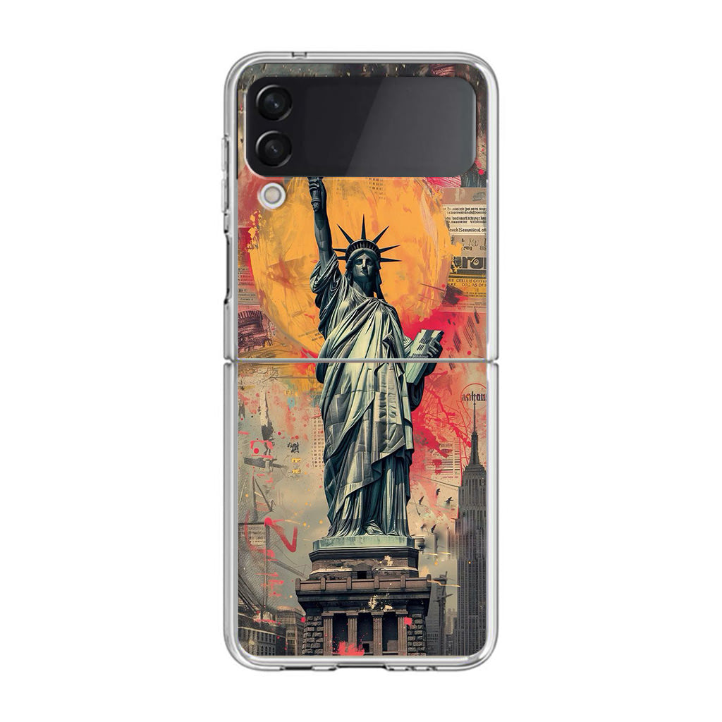 Canvas Art Statue of Liberty Samsung Galaxy Z Flip 4 Case