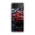 Red Sport Car in the Rain Samsung Galaxy Z Flip 4 Case