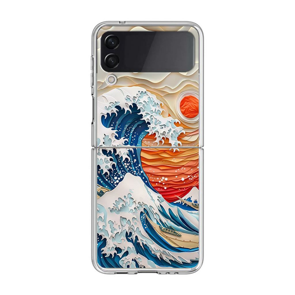 The Great Wave Off Paper Art Samsung Galaxy Z Flip 3 Case