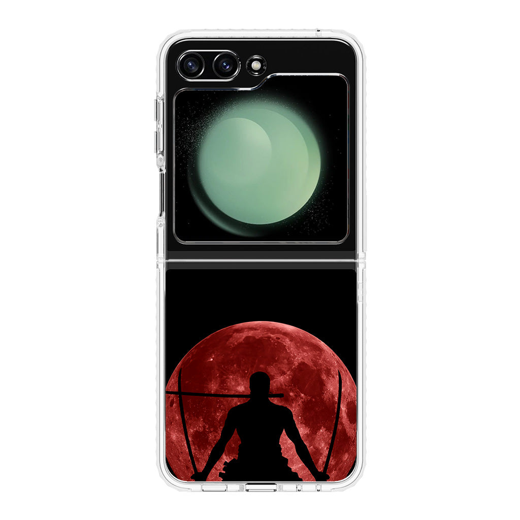 Silhouette Of Zoro In Santoryu Mode Samsung Galaxy Z Flip 5 Case